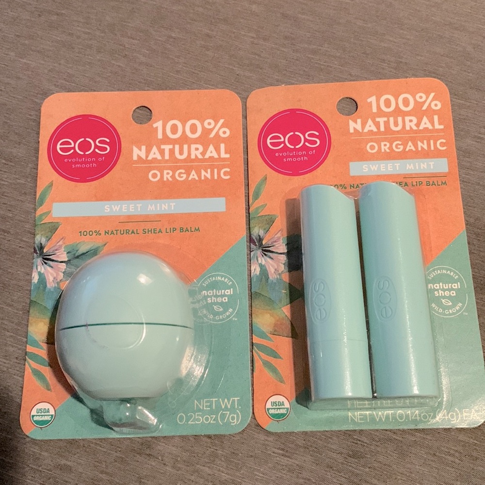 EOS Eos Sweet mint 100% natural organic shea lip balm